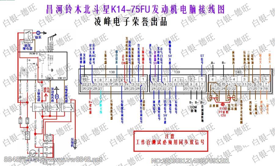 昌河铃木北斗星K14-75FU发动机电脑接线图